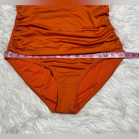 Hilor Macrame Back Shirred Halter One Piece Tummy Control Swimsuits Swimwear - Picture 12 of 12